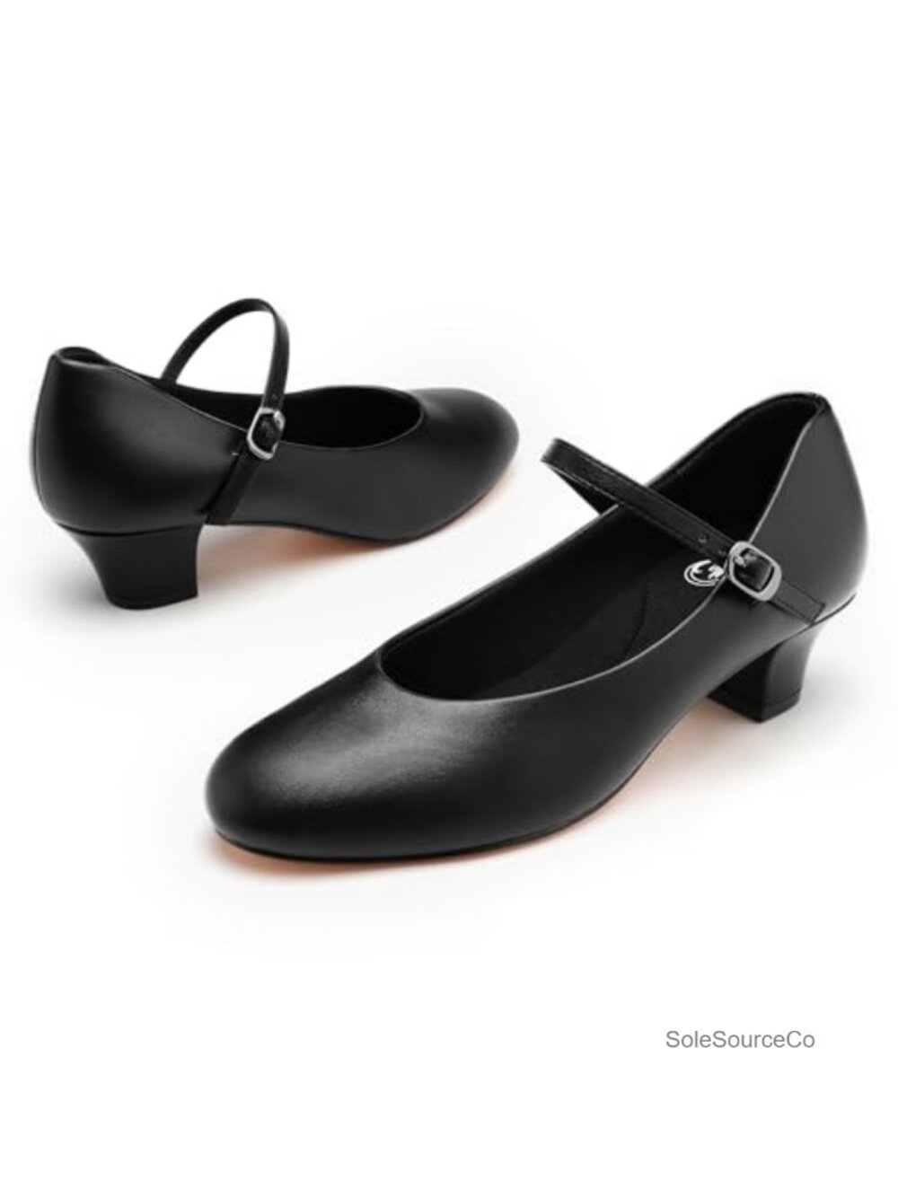 Women's Character Dance Shoes with 1.5" Heel Ankle Strap Faux Leather
